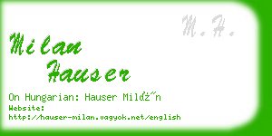 milan hauser business card